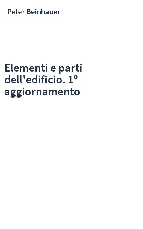 Elementi e parti dell'edificio. 1º aggiornamento