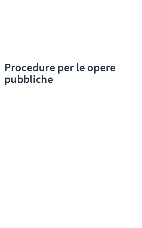 Procedure per le opere pubbliche