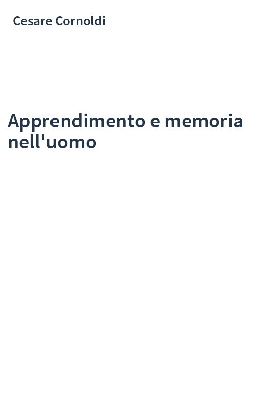 Apprendimento e memoria nell'uomo