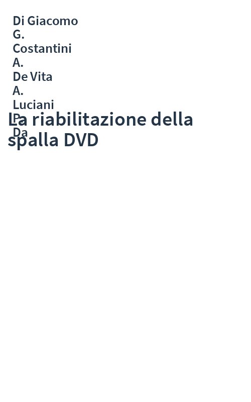 La riabilitazione della spalla DVD