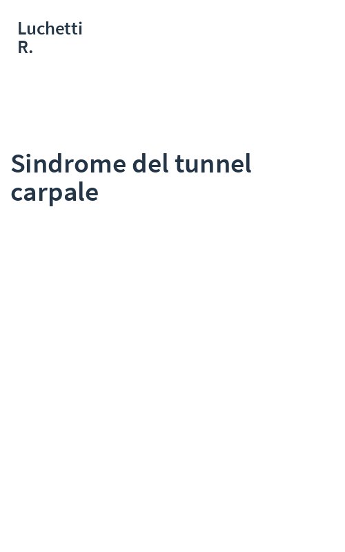 Sindrome del tunnel carpale