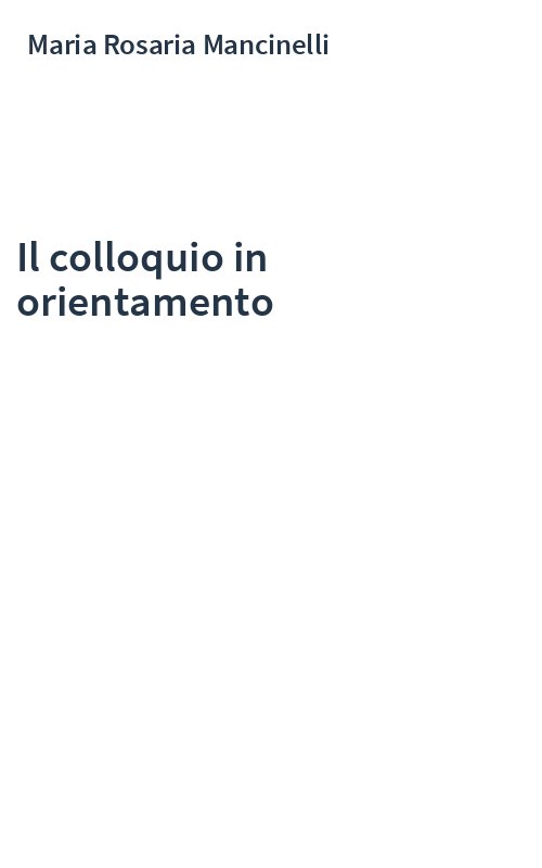 Il colloquio in orientamento