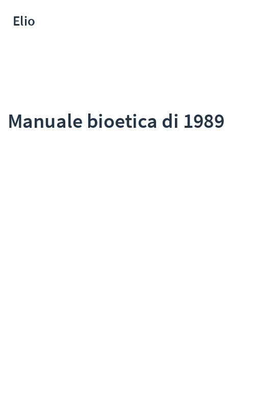 Manuale bioetica di 1989