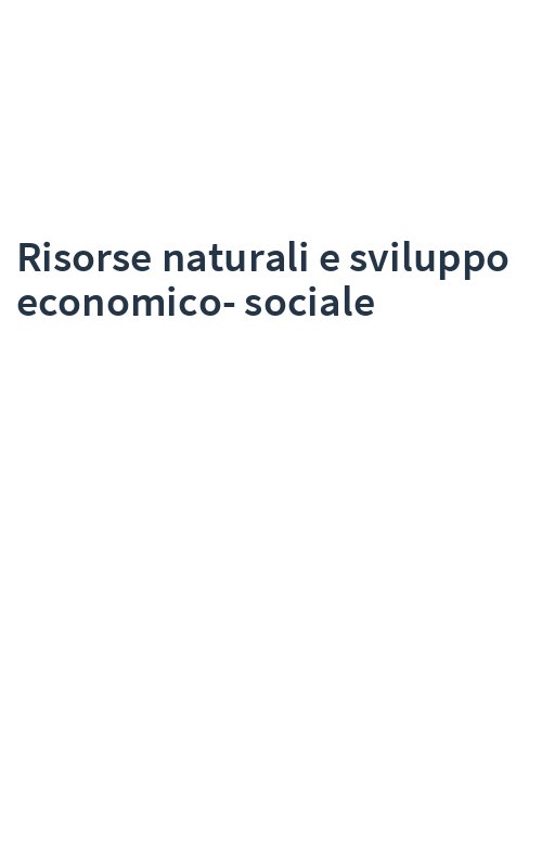 Risorse naturali e sviluppo economico-sociale