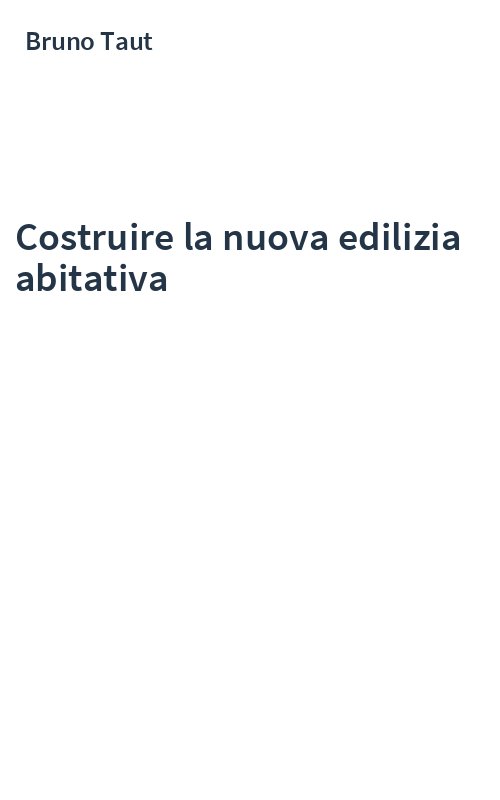 Costruire la nuova edilizia abitativa