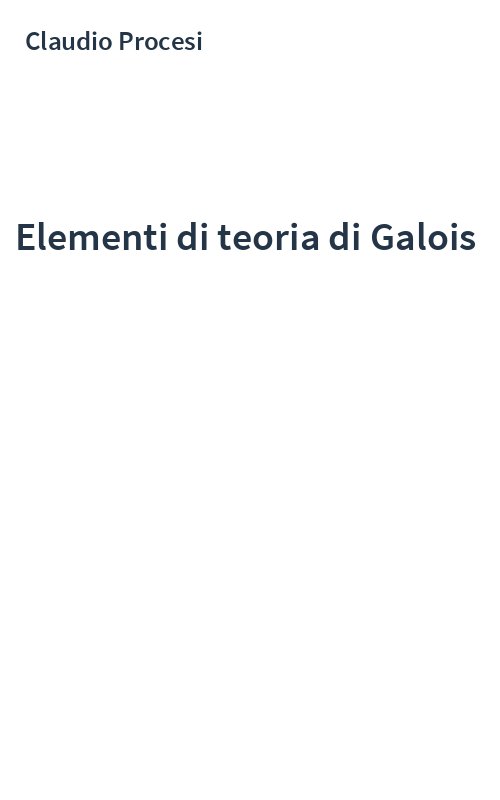 Elementi di teoria di Galois