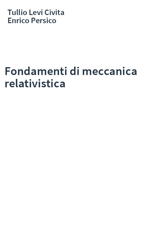 Fondamenti di meccanica relativistica