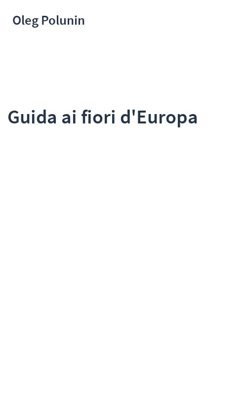 Guida ai fiori d'Europa