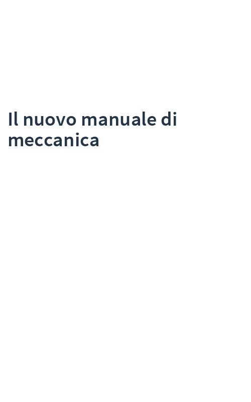 Il nuovo manuale di meccanica