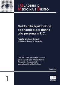 Guida alla liquidazione economica del danno alla persona in R.C. Tabelle giurisprudenziali di Milano, Roma e Venezia