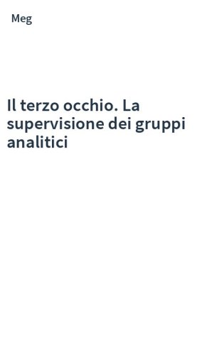 Il terzo occhio. La supervisione dei gruppi analitici