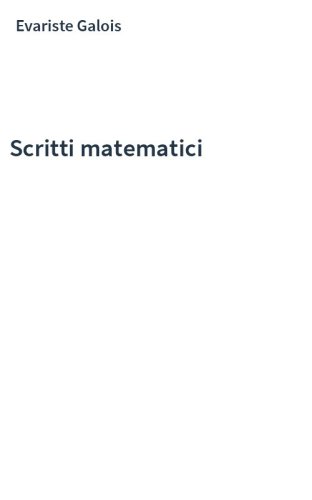 Scritti matematici