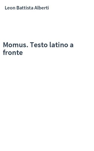 Momus. Testo latino a fronte