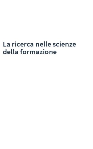 La ricerca nelle scienze della formazione