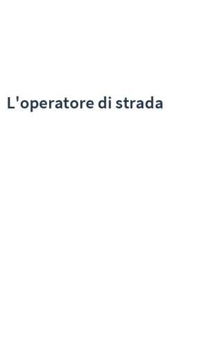L'operatore di strada