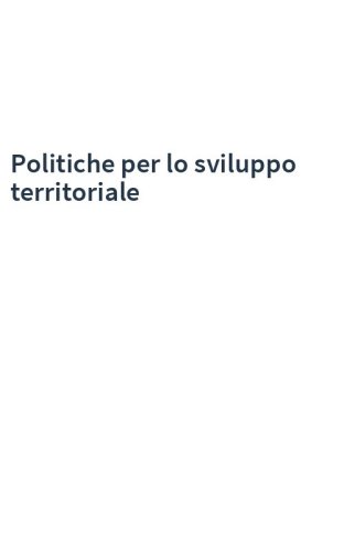Politiche per lo sviluppo territoriale