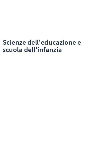 Scienze dell'educazione e scuola dell'infanzia