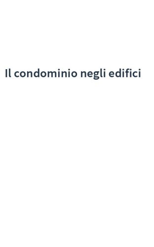 Il condominio negli edifici