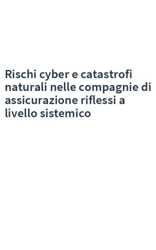 Rischi cyber e catastrofi naturali nelle compagnie di assicurazione riflessi a livello sistemico