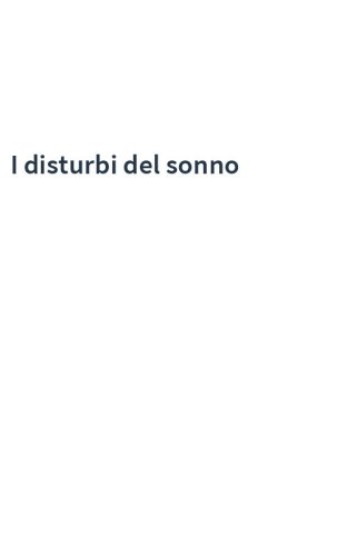 I disturbi del sonno