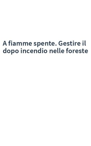 A fiamme spente. Gestire il dopo incendio nelle foreste