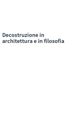 Decostruzione in architettura e in filosofia