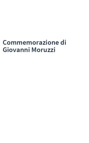 Commemorazione di Giovanni Moruzzi