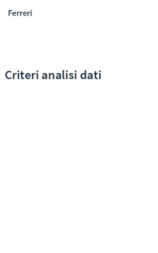 Criteri analisi dati
