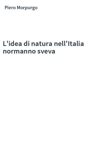 L'idea di natura nell'Italia normanno sveva