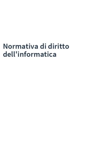 Normativa di diritto dell'informatica