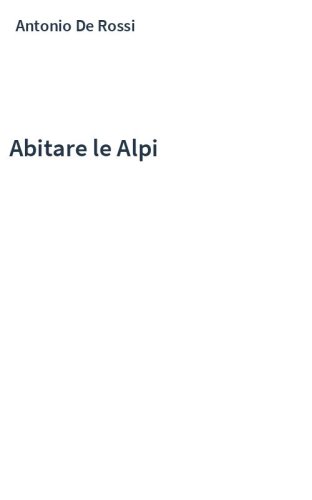 Abitare le Alpi