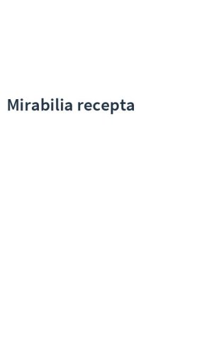 Mirabilia recepta