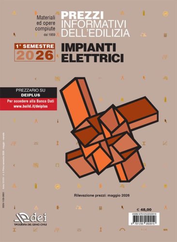 Prezzi informativi dell'edilizia. Impianti elettrici. 1º semestre 2026