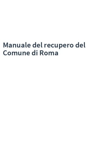 Manuale del recupero del Comune di Roma