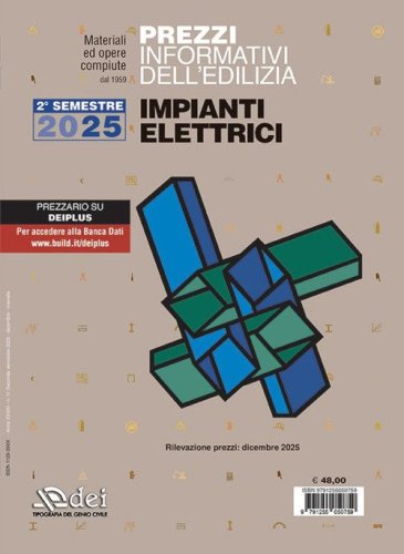 Prezzi informativi dell'edilizia. Impianti elettrici. 2º semestre 2025