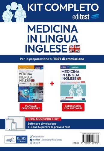 Kit completo EdiTEST Medicina in lingua inglese