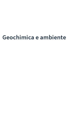 Geochimica e ambiente