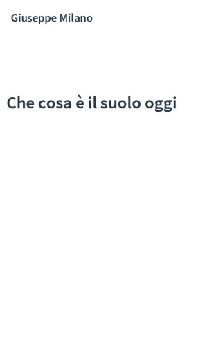 Che cosa è il suolo oggi