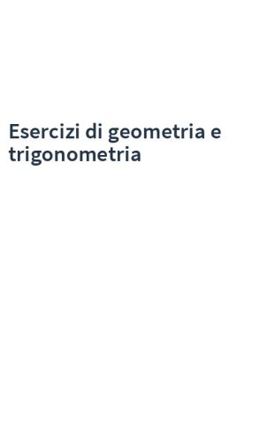 Esercizi di geometria e trigonometria