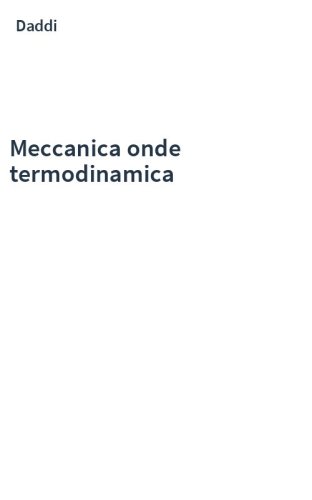 Meccanica onde termodinamica