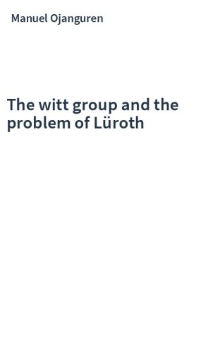 The witt group and the problem of Lüroth