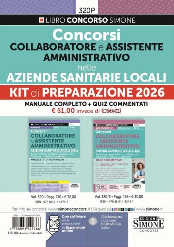 Concorsi collaboratore e assistente amministrativo nelle aziende sanitarie locali. Kit di preparazione 2026