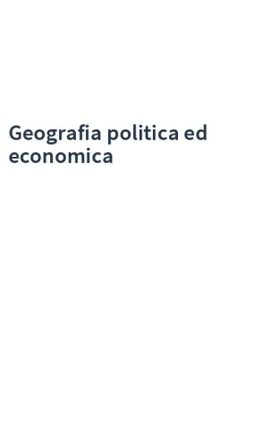 Geografia politica ed economica
