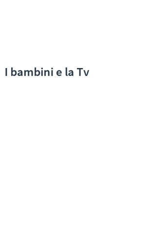 I bambini e la Tv