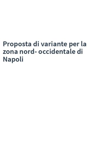 Proposta di variante per la zona nord-occidentale di Napoli