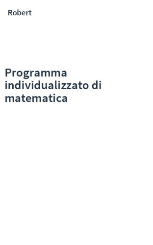 Programma individualizzato di matematica