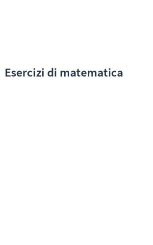 Esercizi di matematica
