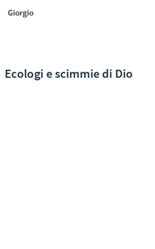 Ecologi e scimmie di Dio