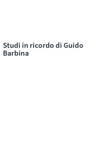 Studi in ricordo di Guido Barbina