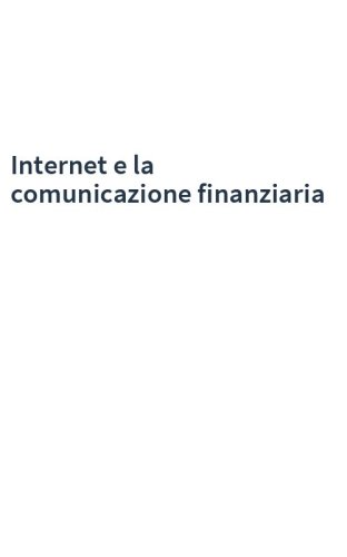 Internet e la comunicazione finanziaria